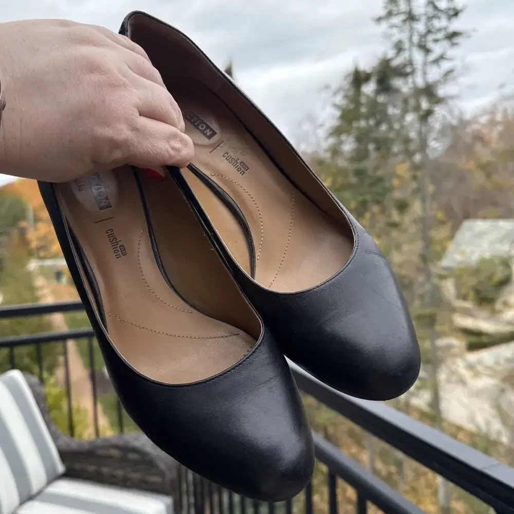 Collection by Clarks Women's 9.5 US 41 EU Pump Heels Black Soft Cushion
